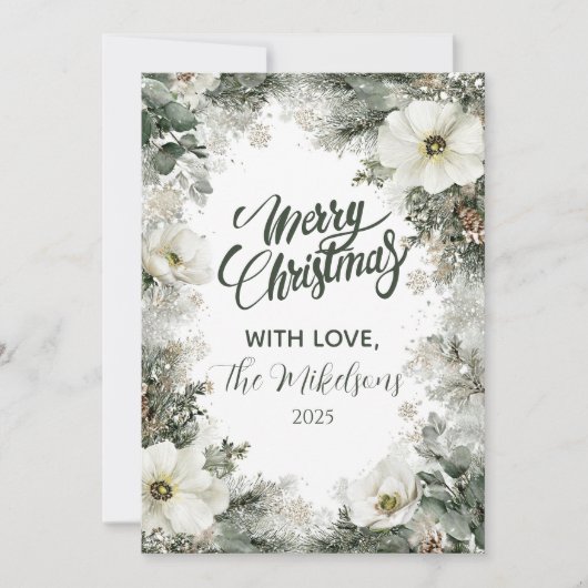 Rustikales Weißes Anemone Weihnachten (Vorderseite)