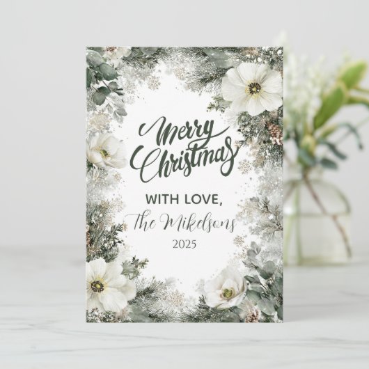 Rustikales Weißes Anemone Weihnachten (Stehend Vorderseite)