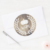 Rustikales weißes Bauernhaus Laurels Barn Wood Pum Runder Aufkleber (Umschlag)