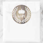 Rustikales weißes Bauernhaus Laurels Barn Wood Pum Runder Aufkleber (Tasche)