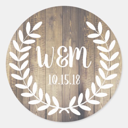 Rustikales weißes Bauernhaus Laurels Barnholz Runder Aufkleber (Vorderseite)