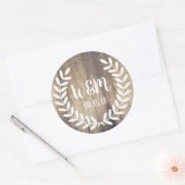 Rustikales weißes Bauernhaus Laurels Barnholz Runder Aufkleber (Umschlag)