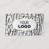 Rustikales, weißes Baumkorn-Körnchen-Oval-Gold-Gre Visitenkarte (Vorderseite)