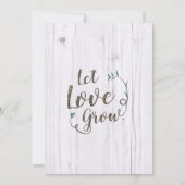 Rustikales Weißes & Braun Braun Brautdusche Einlad Einladung (Rückseite)