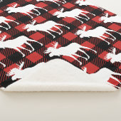 Rustikales Weißes Elch & Buffalo Karo Kariert Sherpadecke (3/4)