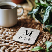 Rustikales Weißes, gereinigtes Holz - Monogramm Getränkeuntersetzer