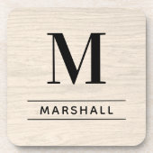 Rustikales Weißes, gereinigtes Holz - Monogramm Getränkeuntersetzer (Vorderseite)