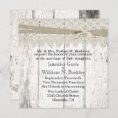 Rustikales Weißes gewaschenes Holz und Spitzen-Hoc Einladung (Vorne/Hinten)