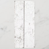 Rustikales, weißes, gewaschenes Holz- und Spitzen- Menükarte (Rückseite)