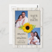 Rustikales Weißes gewaschtes Sonnenblumen Foto Sav Postkarte (Vorne/Hinten)