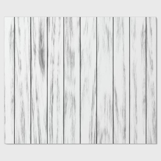 Rustikales, weißes Grunge, gewittertes Holz Geschenkpapier (Flach)