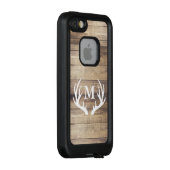 Rustikales Weißes Hirschgewächse Anfangsbuchstabe LifeProof iPhone Hülle (Hinten/Rechts)