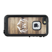 Rustikales Weißes Hirschgewächse Anfangsbuchstabe LifeProof iPhone Hülle (Rückseite (Horizontal))