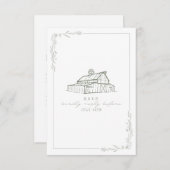 Rustikales Weißes Hochzeitssaal RSVP Karte (Vorne/Hinten)