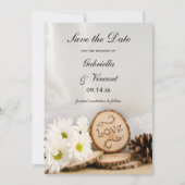 Rustikales Weißes Holz - Hochzeiten retten das Dat Save The Date (Vorderseite)