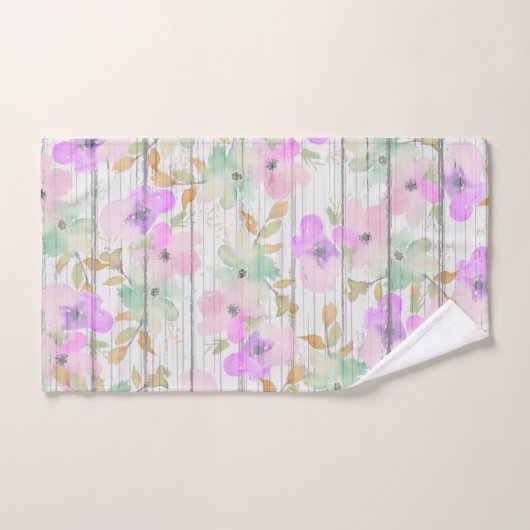 Rustikales weißes hölzerne Minzen-Grün erröten Badhandtuch Set (Handtuch)