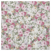 Rustikales weißes hölzernes mit Blumenmuster des Stoff (Muster)
