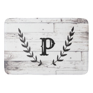 Rustikales weißes hölzernes Shabby Badematte