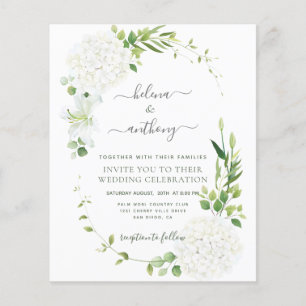 Rustikales weißes Hydrangea Hochzeit Einladung