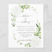 Rustikales weißes Hydrangea Hochzeit Einladung (Vorderseite)