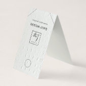 Rustikales, weißes Leder, das das Logo für die Dar Visitenkarten (Rückseite)