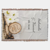 Rustikales Weißes Meer, Wald, Hochzeit Keepake Decke (Vorderseite)