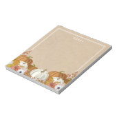 Rustikales weißes Orange Pumpkin Notepad Notizblock (Rotiert)