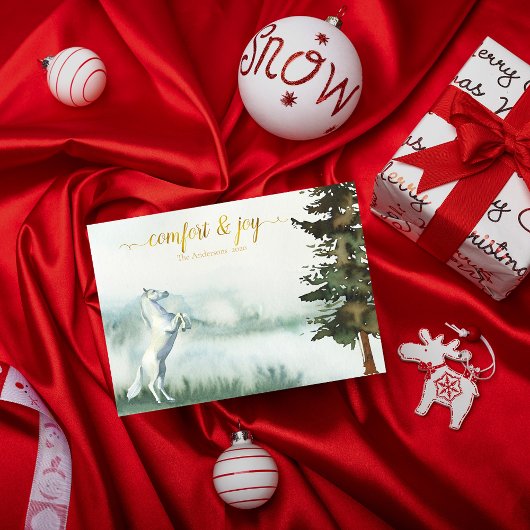 Rustikales Weißes Pferd Weihnachten