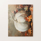Rustikales weißes Pumpkin-Gemälde Puzzle (Vertikal)