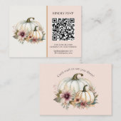 Rustikales weißes Pumpkin Pink Fall Blumenzange RS Visitenkarte (Vorne/Hinten)