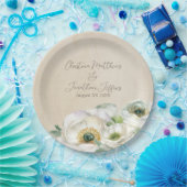 Rustikales Weißes Ranunculus Pappteller (Party)