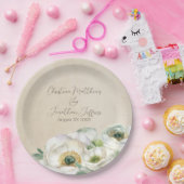 Rustikales Weißes Ranunculus Pappteller (Party)