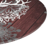 Rustikales Weißes Rentier Personalisiert Red Schneidebrett (Ecke)