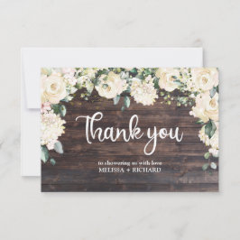 Rustikales, weißes Rosenbaby Dankeskarte