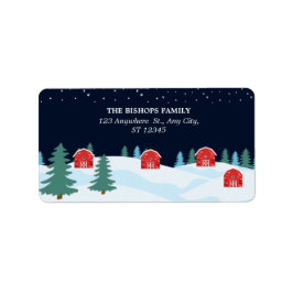 Rustikales weißes Weihnachten Adressaufkleber