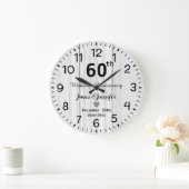 Rustikales Weißholz 60. Hochzeitstag Maßstab Große Wanduhr (Zuhause)