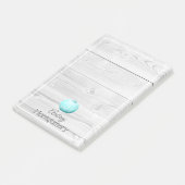 Rustikales Weißholz & Blue Pumpkin | PERSONALISIER Post-it Klebezettel (angewinkelt)