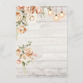 Rustikales Weißholz Floral Vielen Dank Platz Einst Menükarte (Rückseite)