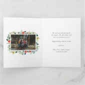 Rustikales Weißholz-Foto Collage Blumenreath Karte (Innenseite)