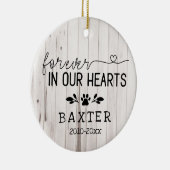 Rustikales Weißholz für immer in unserem Herz Keramik Ornament (Rechts)