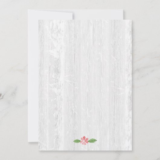 Rustikales Weißholz Hirsche Antler Ruhestand Party Einladung (Rückseite)