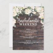 Rustikales Weißholz Hydrangea Rose Bachelorette Einladung (Rückseite)