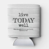 Rustikales Weißholz LEBT HEUTE GUT Christlich Dosenkühler (Rückseite)