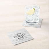 Rustikales Weißholz LEBT HEUTE GUT Christlich Rechteckiger Pappuntersetzer (Vor Ort)