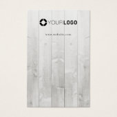 Rustikales Weißholz-Logo Ohrring-Display (Vorderseite)