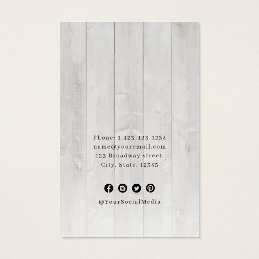 Rustikales Weißholz-Logo Ohrring-Display (Rückseite)