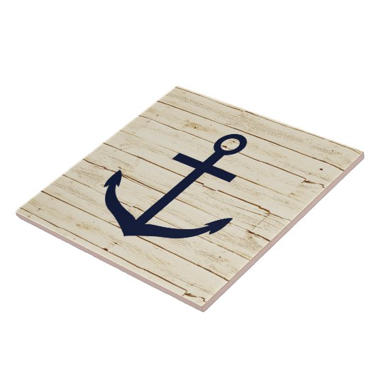 Rustikales Weißholz mit Ankern Fliese (Seite)