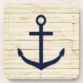 Rustikales Weißholz mit Ankern Untersetzer (Vorderseite)