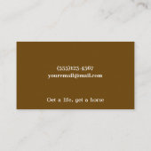 Rustikales Weißholz Reitpferd Visitenkarte (Rückseite)