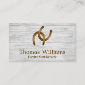 Rustikales Weißholz Reitpferd Visitenkarte (Vorderseite)